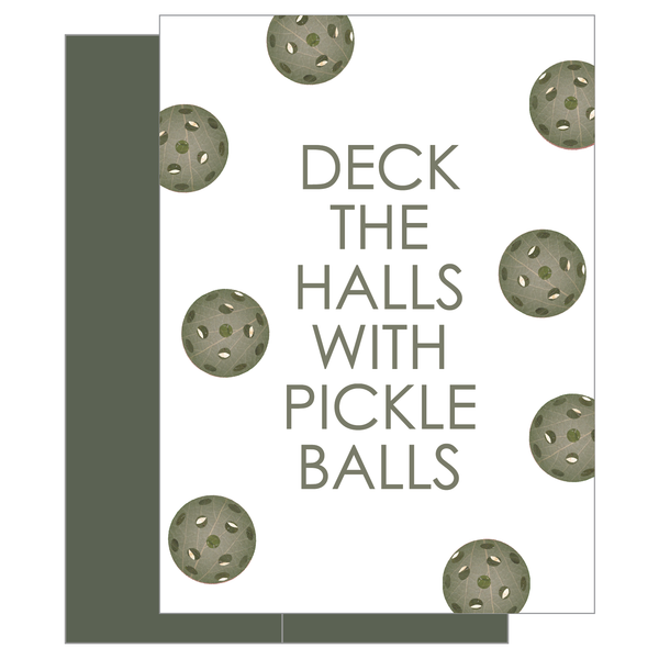 Pickleball Deck the Halls Greeting Card