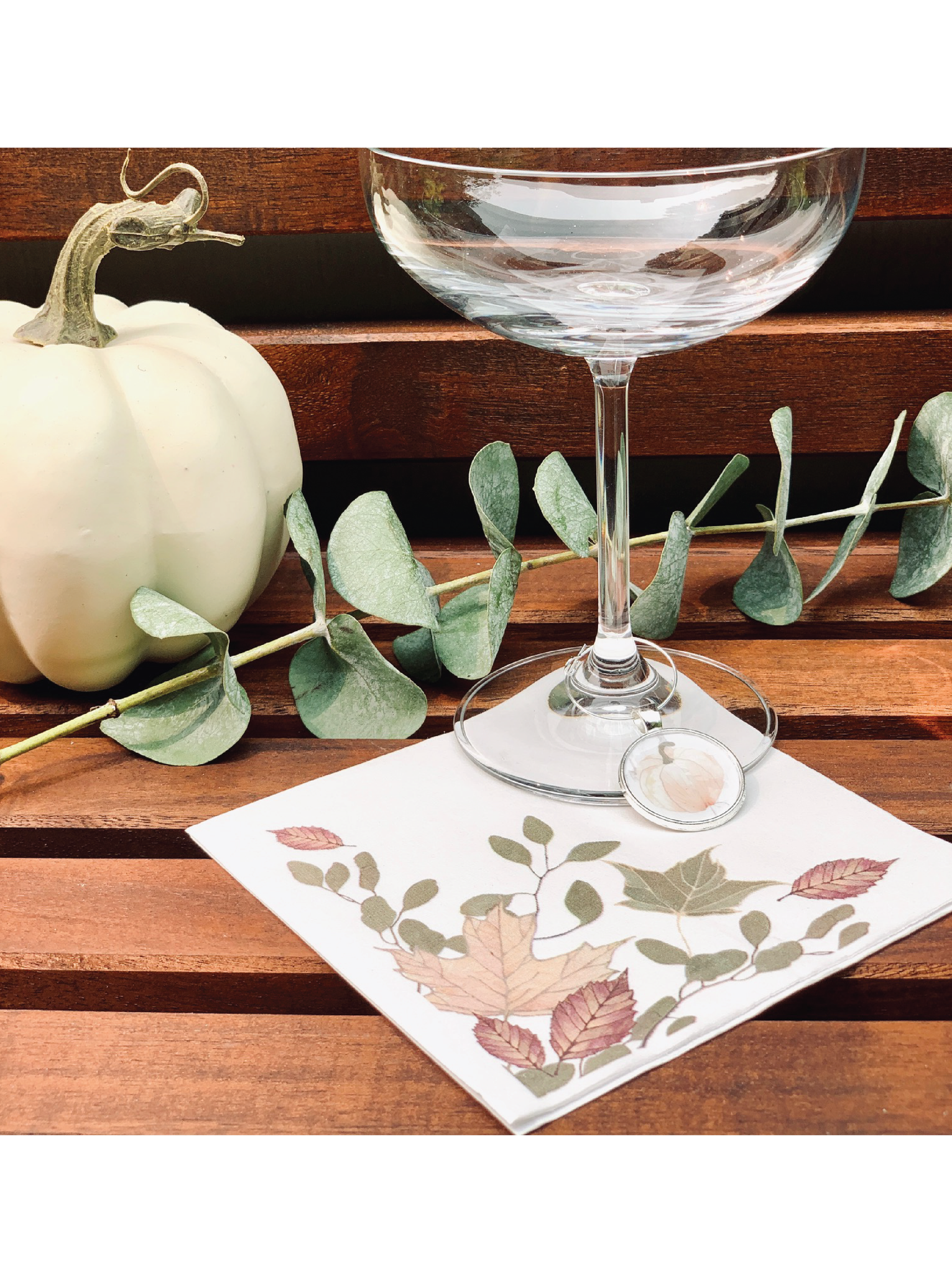 Modern Fall Leaves Cocktail Napkins