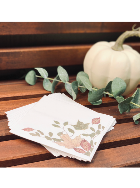 Modern Fall Leaves Cocktail Napkins