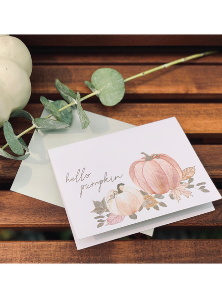 Modern Fall Hello Pumpkin Card