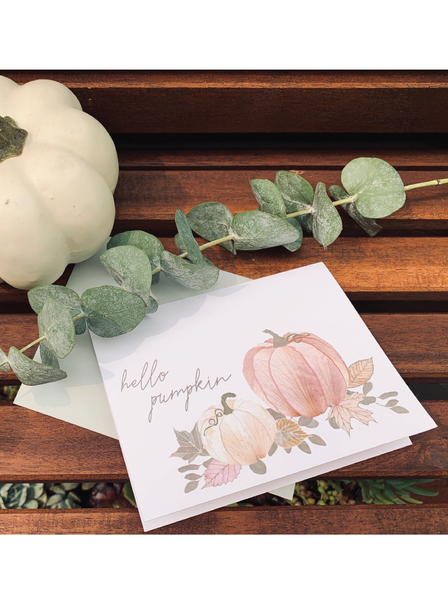 Modern Fall Hello Pumpkin Card